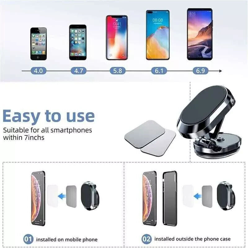 360° Foldable Magnetic Phone Holder – Strong, Compact &amp; Versatile! 📱✨