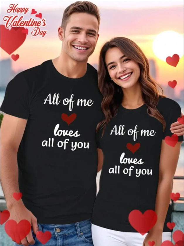 Love Valentine'S Day T-Shirt,   Couple T-Shirt, Couple Christmas, Fashion Casual T-Shirt, Short-Sleeved T-Shirt - My Store